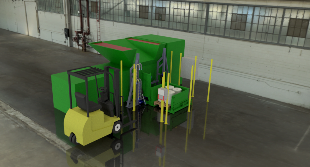 Automatic lift waste tilter